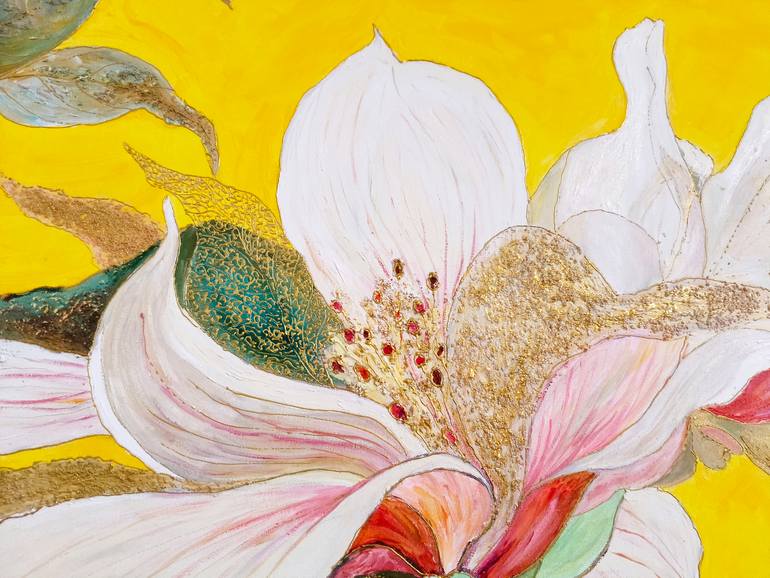 Original Impressionism Floral Painting by Jie Song