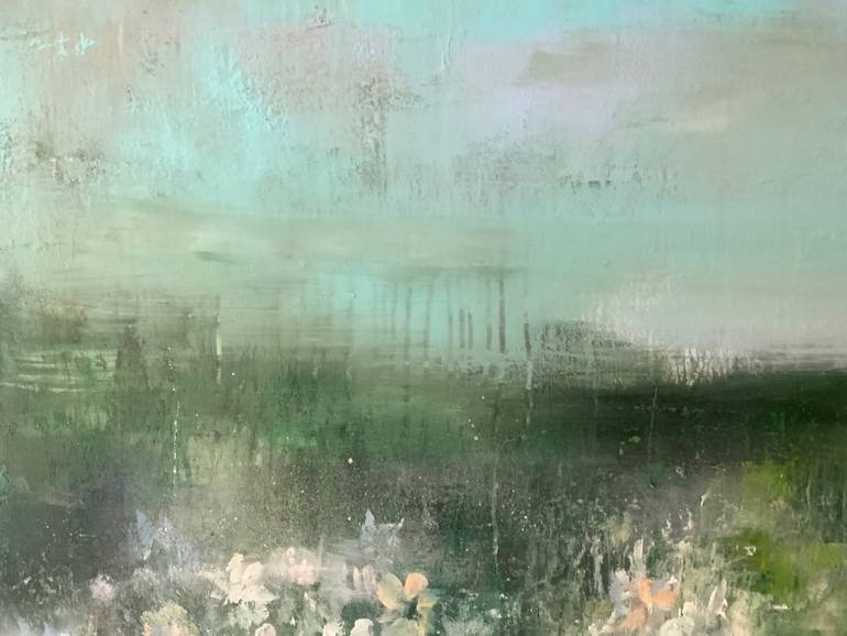 Original Abstract Expressionism Landscape Painting by Hennie Van De Lande