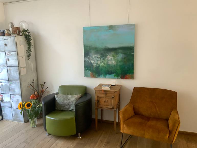 Original Abstract Expressionism Landscape Painting by Hennie Van De Lande